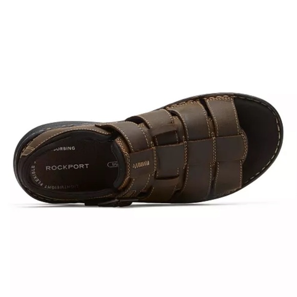 Rockport  Men’s Darwyn Strap Leather Sandal Brown Black NEW NIB - Picture 12 of 12